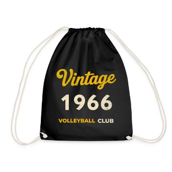 Vintage 1966 – Volleyball Club Retro Birth Year - Drawstring Bag - black - Front