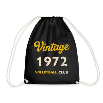 Vintage 1972 – Volleyball Club Retro Geburtsjahr - Turnbeutel - Schwarz - Vorne