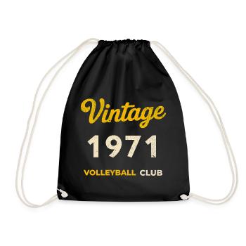 Millésime 1971 – Club de volley-ball Rétro Année de naissance - Sac de sport léger - noir - Devant