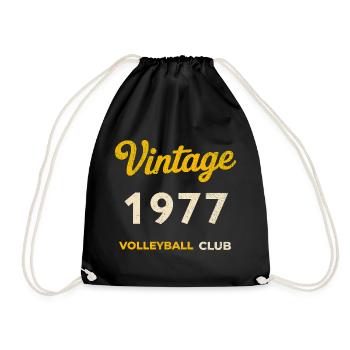 Vintage 1977 – Volleyball Club Retro Geburtsjahr - Turnbeutel - Schwarz - Vorne