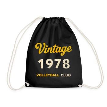 Vintage 1978 – Volleyball Club Retro Birth Year - Drawstring Bag - black - Front