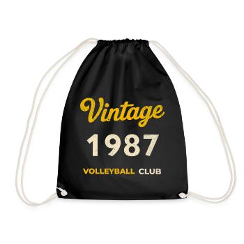 Millésime 1987 – Volleyball Club Rétro Année de naissance - Sac de sport léger - noir - Devant
