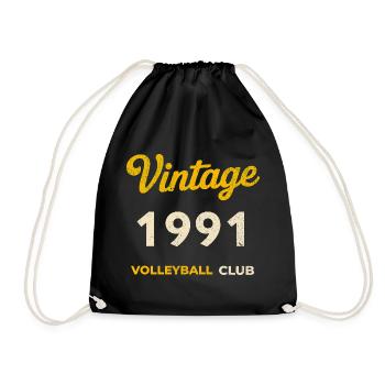 Millésime 1991 – Club de volley-ball Rétro Année de naissance - Sac de sport léger - noir - Devant