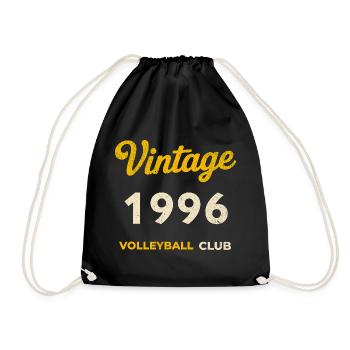 Vintage 1996 – Volleyball Club Retro Birth Year - Drawstring Bag - black - Front