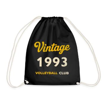 Vintage 1993 – Volleyball Club Retro Birth Year - Drawstring Bag - black - Front