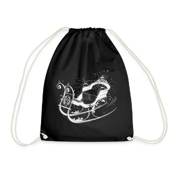 Eleganter Winter-Schlitten Ornamente - Turnbeutel - Schwarz - Vorne
