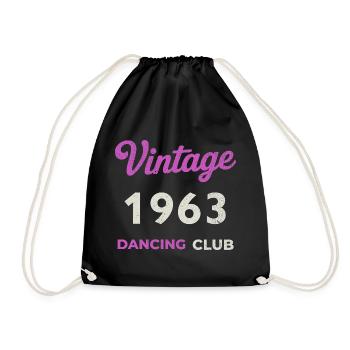 Vintage 1963 – Dancing Club Retro Birth Year - Drawstring Bag - black - Front