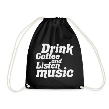 Boire Du Café Et écouter De La Musique - Sac de sport léger - noir - Devant