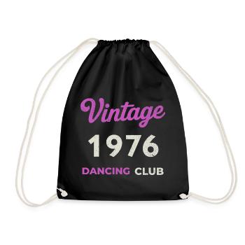 Vintage 1976 – Dancing Club Retro Birth Year - Drawstring Bag - black - Front