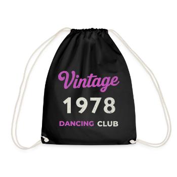 Vintage 1978 – Dancing Club Retro Birth Year - Drawstring Bag - black - Front