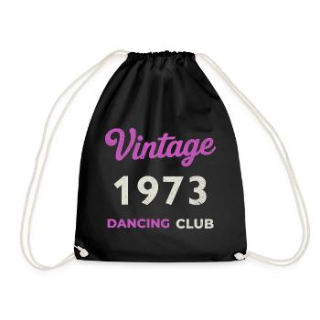 Vintage 1973 – Dancing Club Retro Birth Year - Drawstring Bag - black - Front