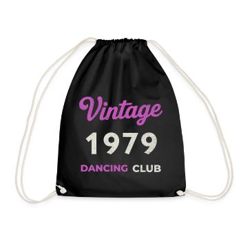 Vintage 1979 – Dancing Club Retro Birth Year - Drawstring Bag - black - Front