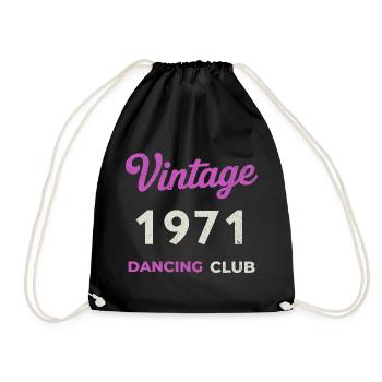 Vintage 1971 – Dancing Club Retro Birth Year - Drawstring Bag - black - Front