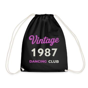 Vintage 1987 – Dancing Club Retro Geburtsjahr - Turnbeutel - Schwarz - Vorne