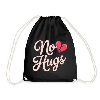No Hugs Please Keep Your Distance Hug Anti Social - Drawstring Bag - black - Front