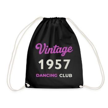 Vintage 1957 – Dancing Club Retro Birth Year - Drawstring Bag - black - Front