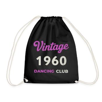 Vintage 1960 – Année de naissance rétro du club de danse - Sac de sport léger - noir - Devant