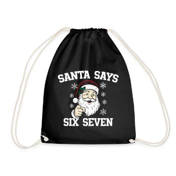Santa Claus Dait Six Seven - Drawstring Bag - black - Front