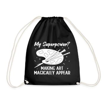 Funny Artist Painter Superpower Making Art Gift - Turnbeutel - Schwarz - Vorne