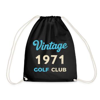 Vintage 1971 Golf Club Retro Geburtsjahr Geschenk - Turnbeutel - Schwarz - Vorne