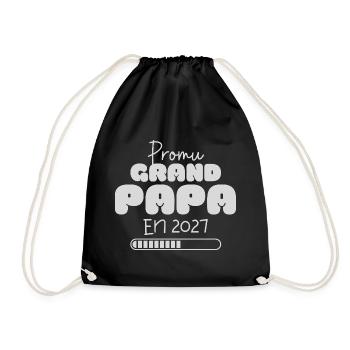 Promoted Grandpa in 2027 future grandpa gift - Drawstring Bag - black - Front
