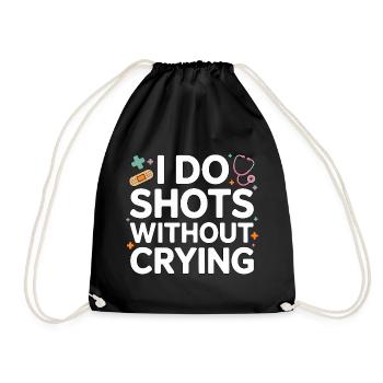Pediatric Nurse I Do Shots Without Crying Peds RN - Drawstring Bag - black - Front