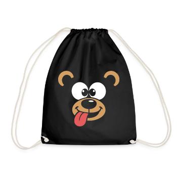 Monkey | Big Face Costume Carnival Disguise - Drawstring Bag - black - Front
