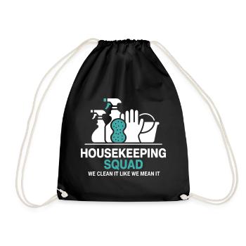 Funny Cleaning Design - Drawstring Bag - black - Front