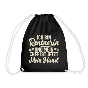 Bin Rentnerin Und Mein Chef Ist Mein Hund Grandma - Turnbeutel - Schwarz - Vorne