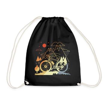 Mountainbiken Vintage - Turnbeutel - Schwarz - Vorne