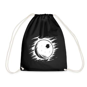 Bowling Ball Drawing - Drawstring Bag - black - Front