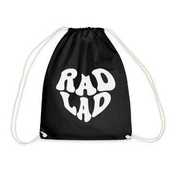 Rad Lad - Vintage Heart (Custom Color) - Drawstring Bag - black - Front