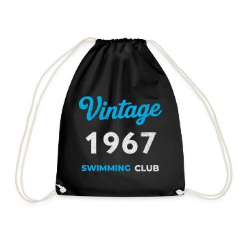 Vintage 1967 – Swimming Club Retro Geburtsjahr - Turnbeutel - Schwarz - Vorne