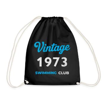 Vintage 1973 – Swimming Club Retro Geburtsjahr - Turnbeutel - Schwarz - Vorne