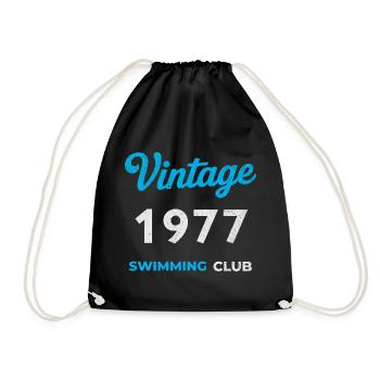 Vintage 1977 – Swimming Club Retro Geburtsjahr - Turnbeutel - Schwarz - Vorne