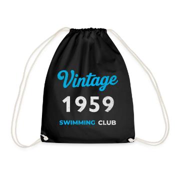 Vintage 1959 – Swimming Club Retro Geburtsjahr - Turnbeutel - Schwarz - Vorne