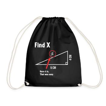 Find X Math Lover Mathematician Math Teacher - Drawstring Bag - black - Front