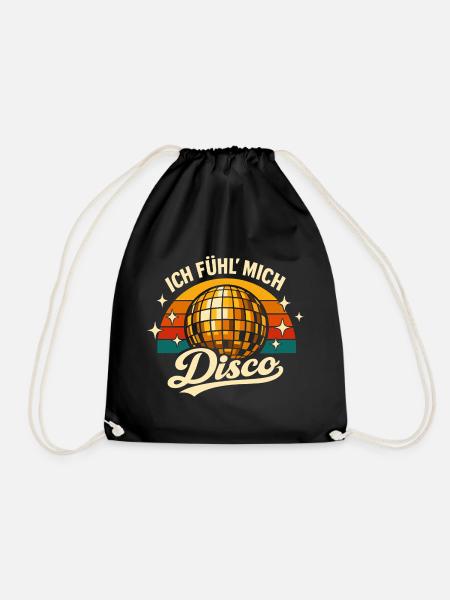 Disco Retro Party 70er Geschenk - Turnbeutel - Schwarz