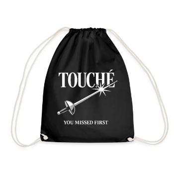 Fechten Fechter Fechtathlet Fechtverein Sport - Turnbeutel - Schwarz - Vorne
