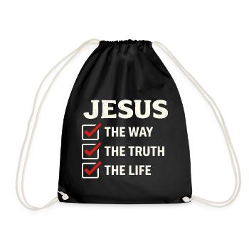 Verset biblique de Jésus, La voie de la vérité, la vie - Sac de sport léger - noir - Devant