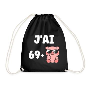 69 plus 1 - Sac de sport léger - noir - Devant