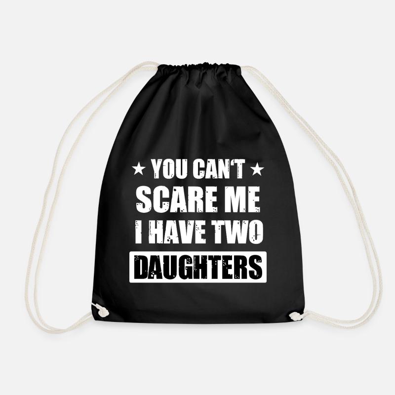 Proud father of two daughters best husband - Drawstring Bag - black