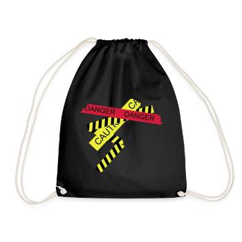 danger - Drawstring Bag - black - Front