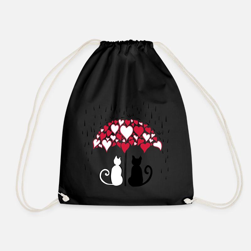 AD Lovely cats II - Drawstring Bag - black