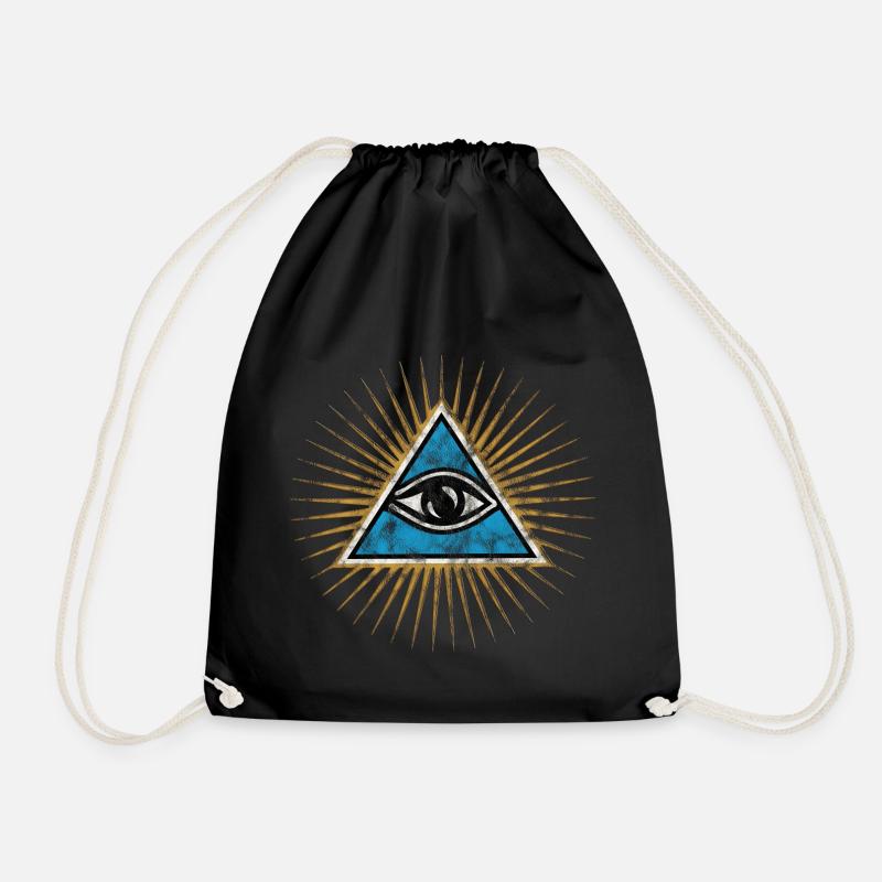 Allsehendes Auge, Dreieck, Pyramide, Vintage, Gott - Turnbeutel - Schwarz