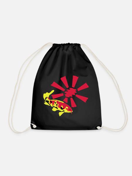 Koi Carp - Drawstring Bag - black