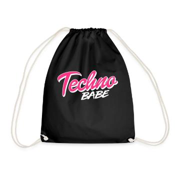 Techno babe - Drawstring Bag - black - Front
