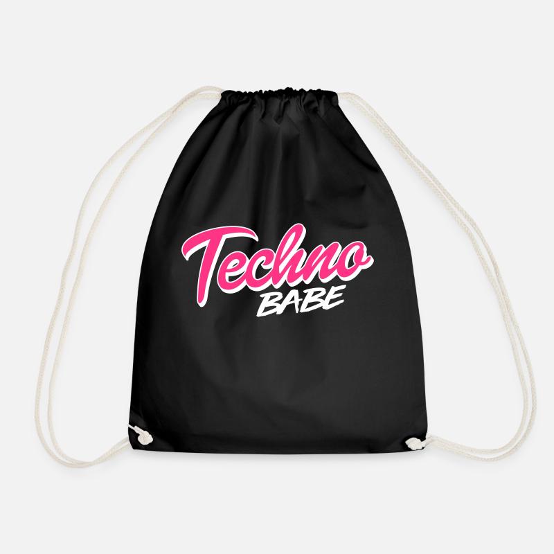 Techno babe - Drawstring Bag - black