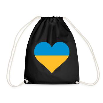 ukraine herz - Turnbeutel - Schwarz - Vorne
