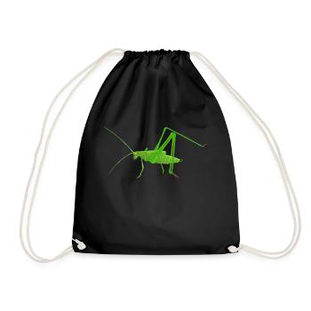 Insect cricket mantis grasshopper hay horse - Drawstring Bag - black - Front